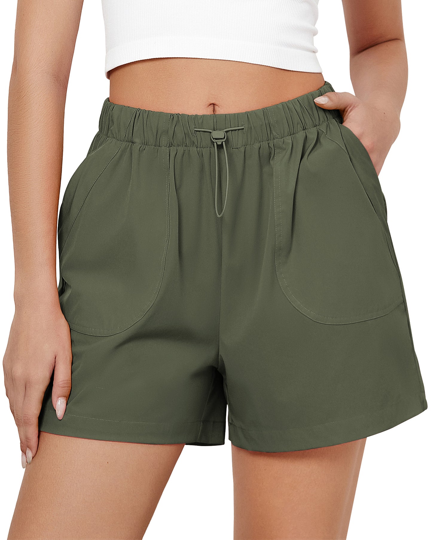 Texairon High Waist Gym Shorts for Women Quick Dry Running Yoga Workout Athletic Shorts with Pockets