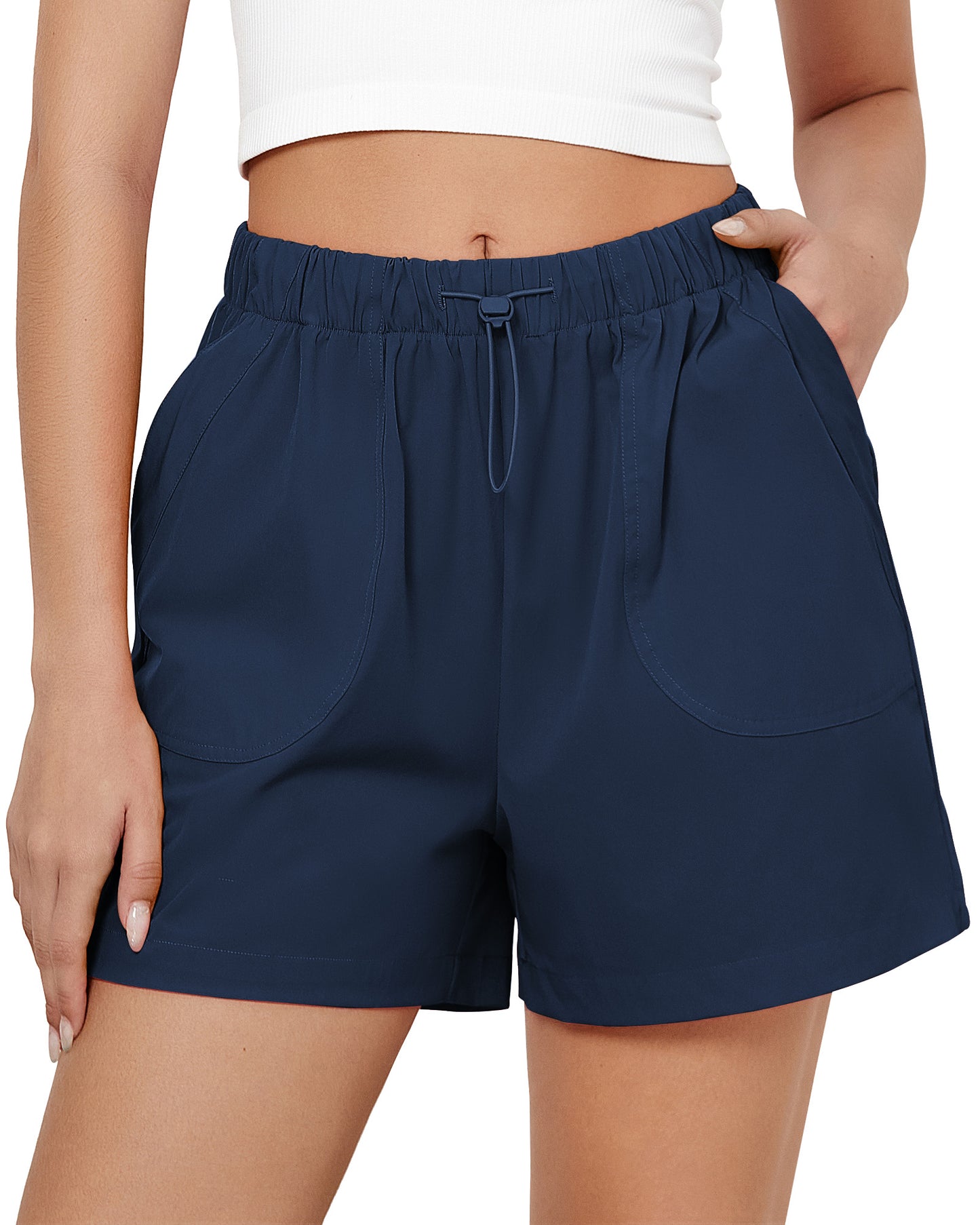 Texairon High Waist Gym Shorts for Women Quick Dry Running Yoga Workout Athletic Shorts with Pockets